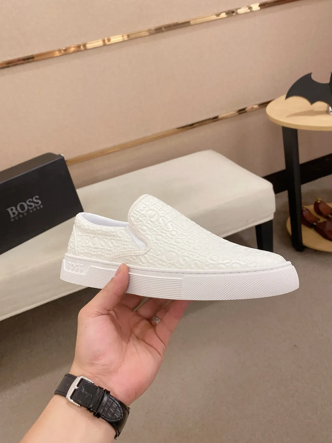 Hugo Boss Logo-Embossed Slip-On Lifestyle Sneakers 4