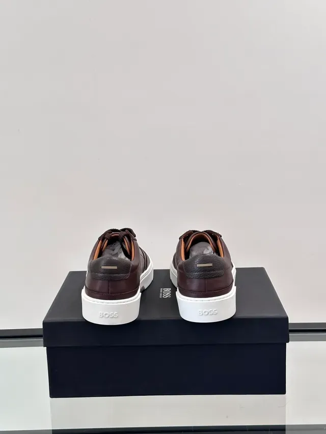 Sneakers Lifestyle Hugo Boss Motion Marron Blanc Cuir Low Top 3