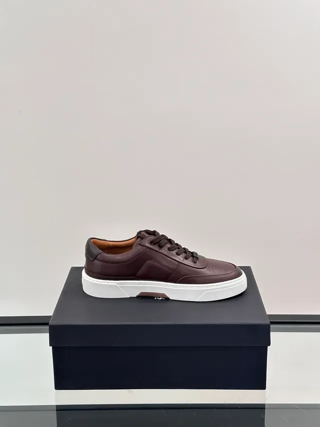 Sneakers Lifestyle Hugo Boss Motion Marron Blanc Cuir Low Top 4