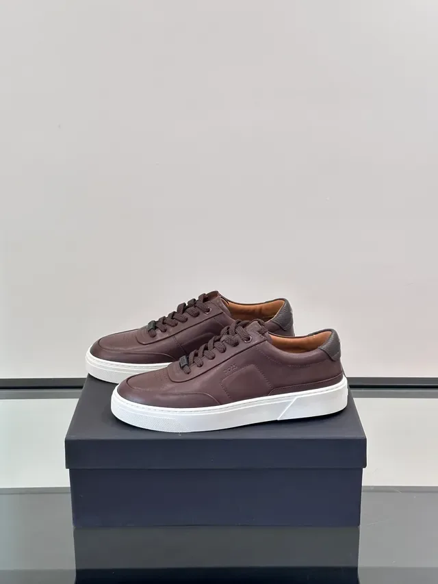 Sneakers Lifestyle Hugo Boss Motion Marron Blanc Cuir Low Top 5