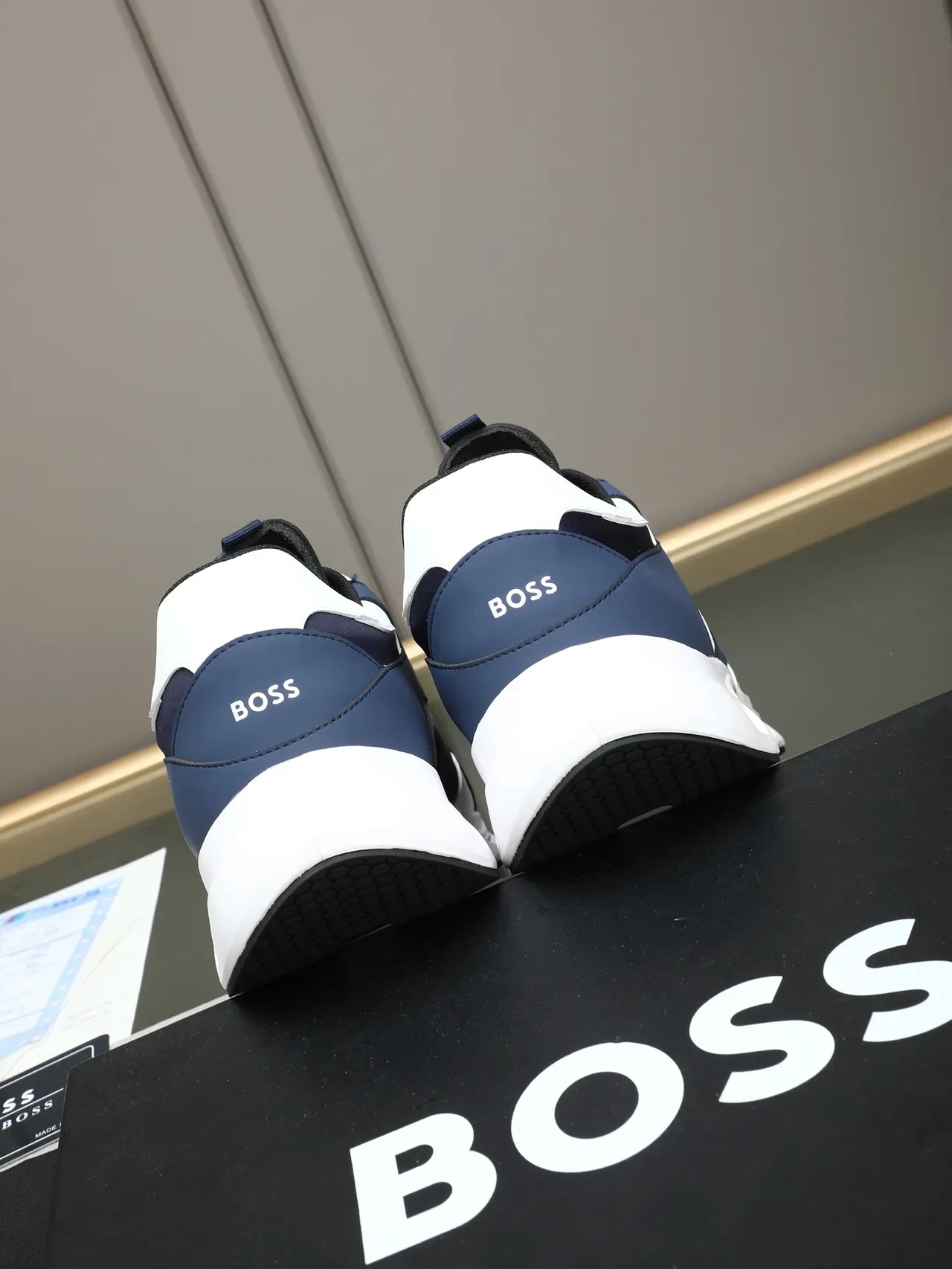 Hugo Boss Navy and White Colorblock Lifestyle Sneaker 3