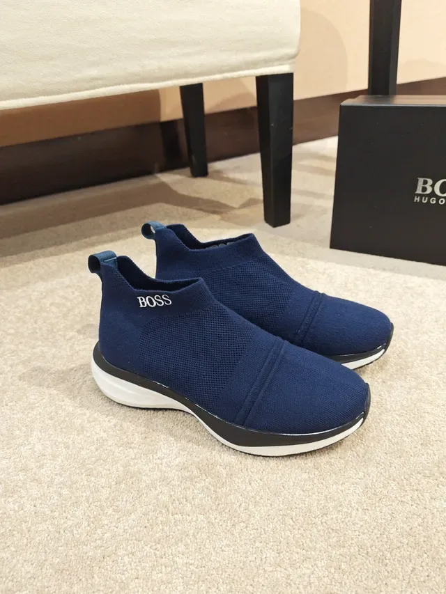 Hugo Boss Navy Knit Slip-On Lifestyle Sneaker 4