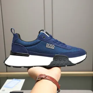 Hugo Boss Navy Mesh and Suede Lifestyle Sneaker