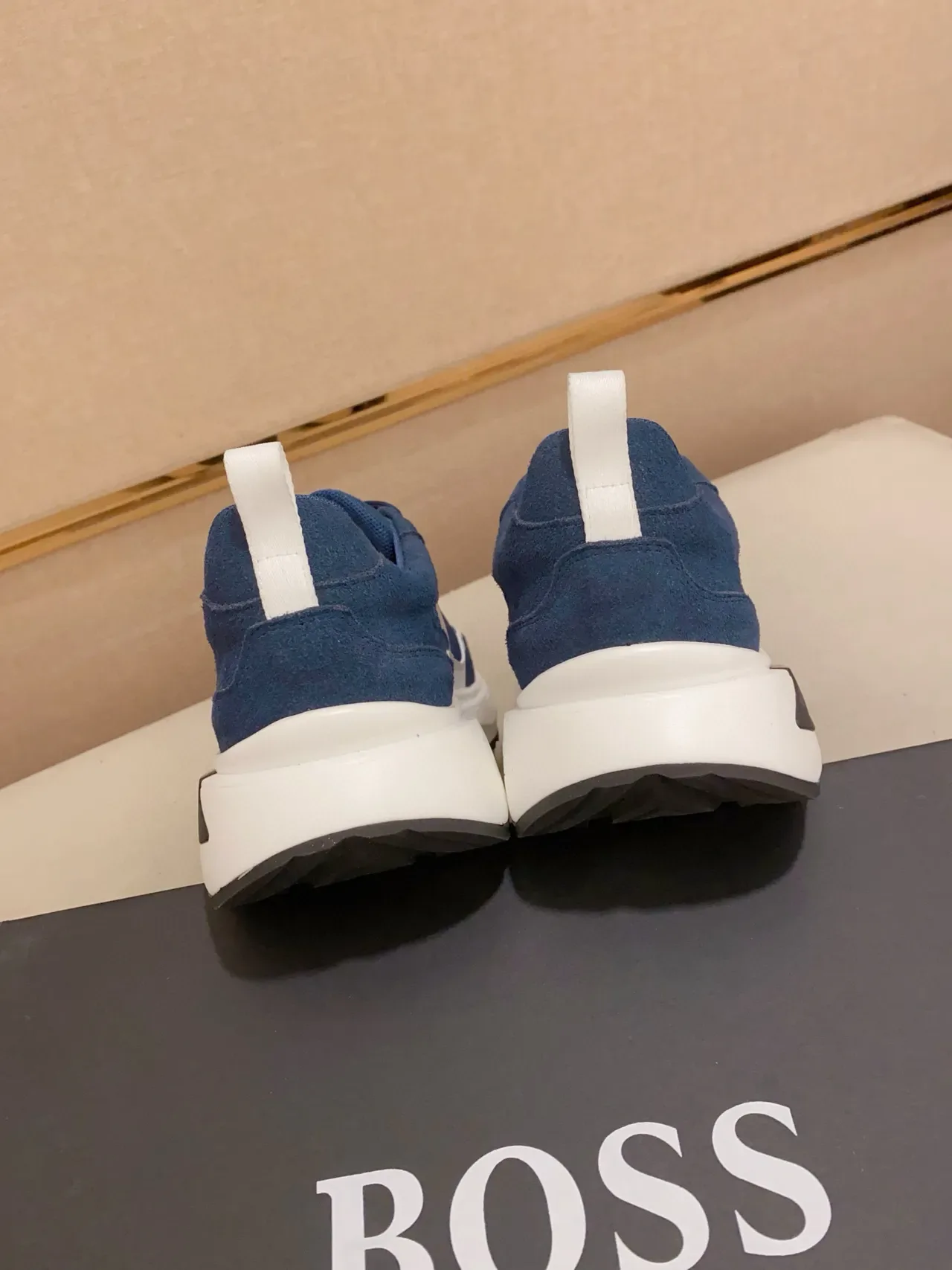 Hugo Boss Navy White Blue Daim et tissu avec rayure contrastée sneakers lifestyle 8