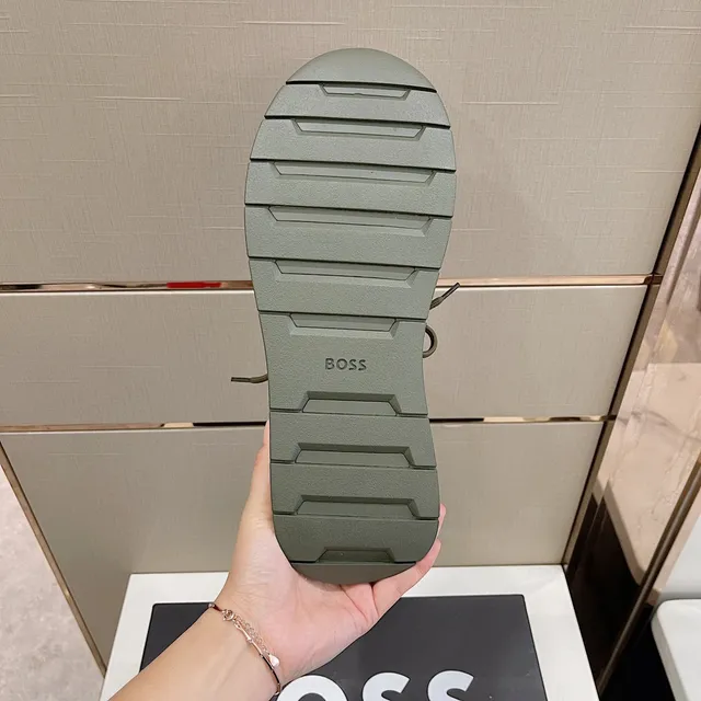 Hugo Boss Chaussures Lifestyle Vert Olive Tricoté Côtelé 2