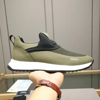 Hugo Boss Olive Green Slip-On Lifestyle Sneakers