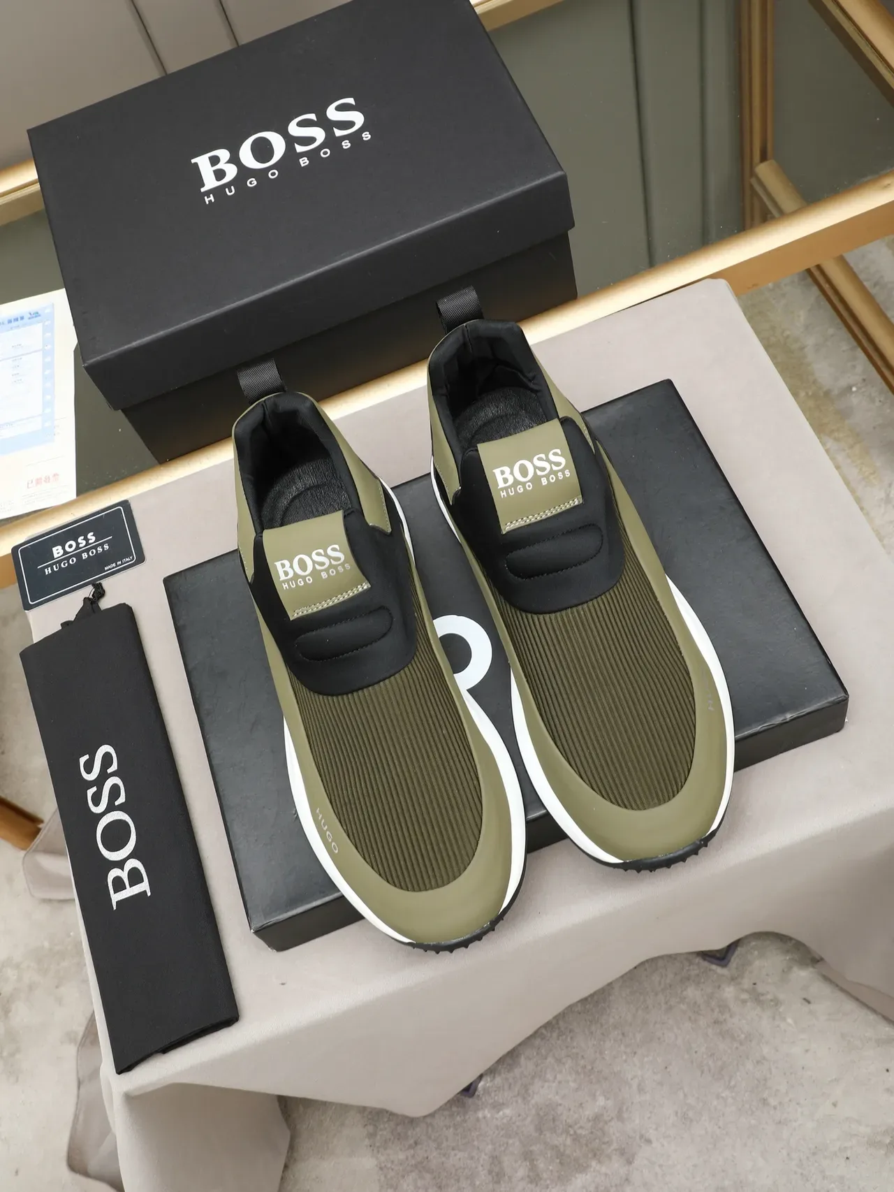Hugo Boss Tênis Lifestyle Slip-On Verde Oliva 2