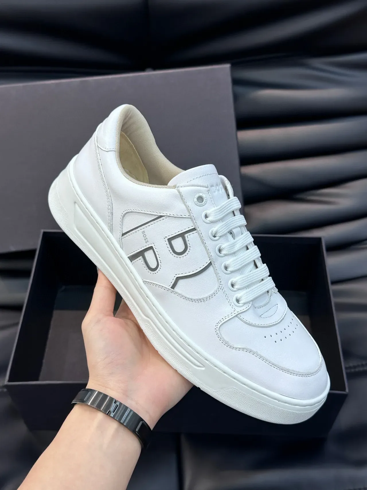 Hugo Boss White Leather Lifestyle Sneakers 4