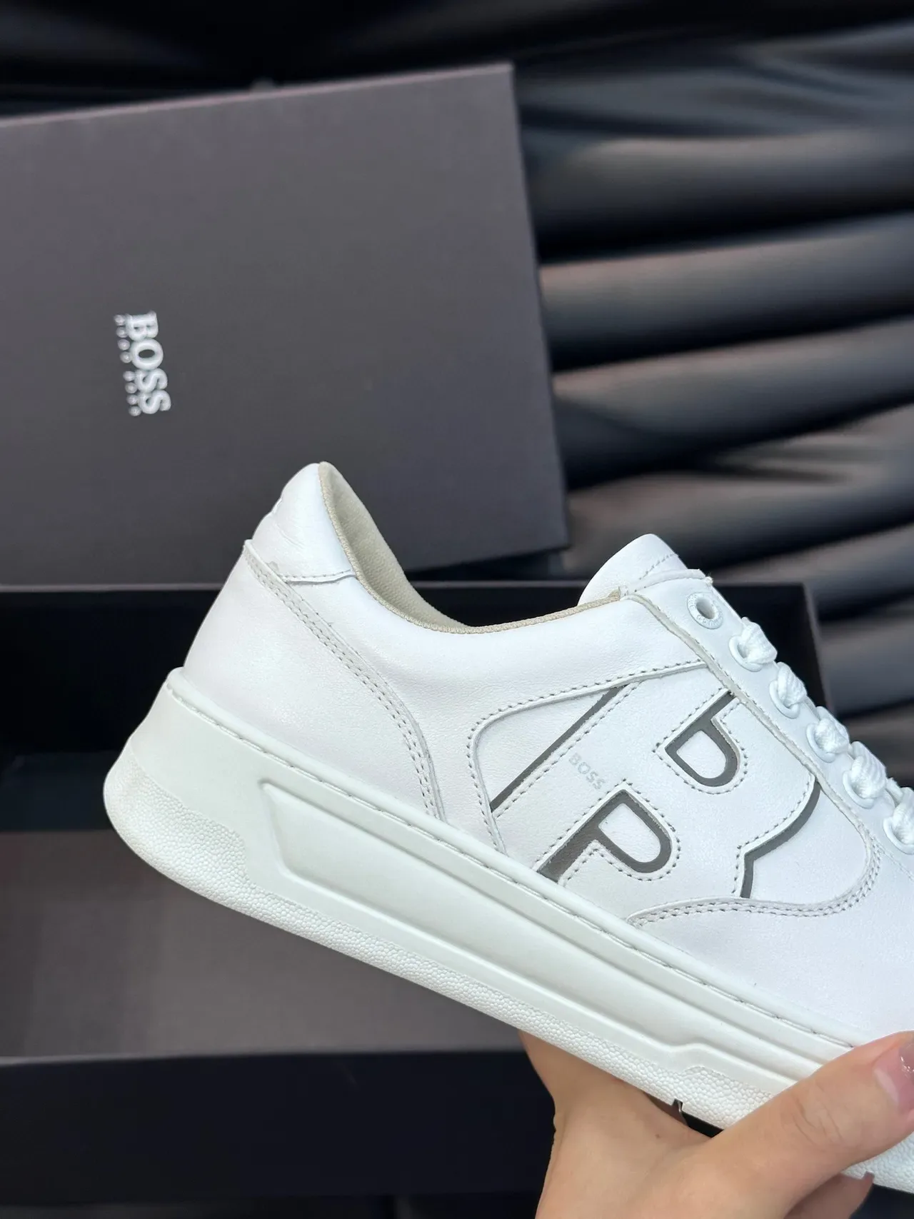 Hugo Boss White Leather Lifestyle Sneakers 5