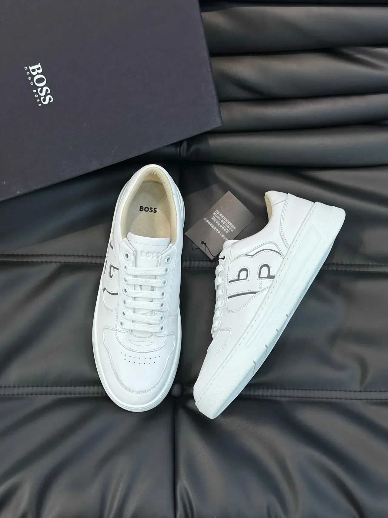 Hugo Boss White Leather Lifestyle Sneakers 9