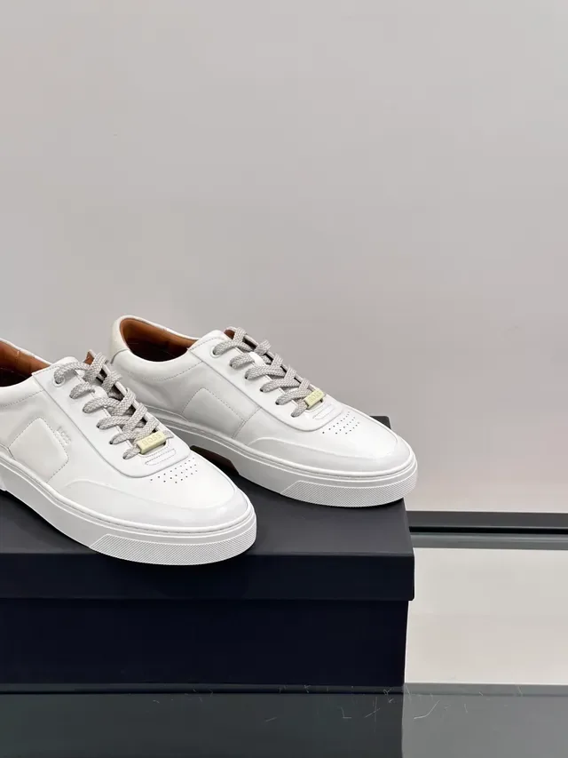 Hugo Boss Chaussures Lifestyle basses en cuir blanc à panneaux 3