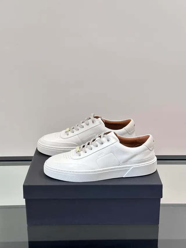 Hugo Boss Chaussures Lifestyle basses en cuir blanc à panneaux 5