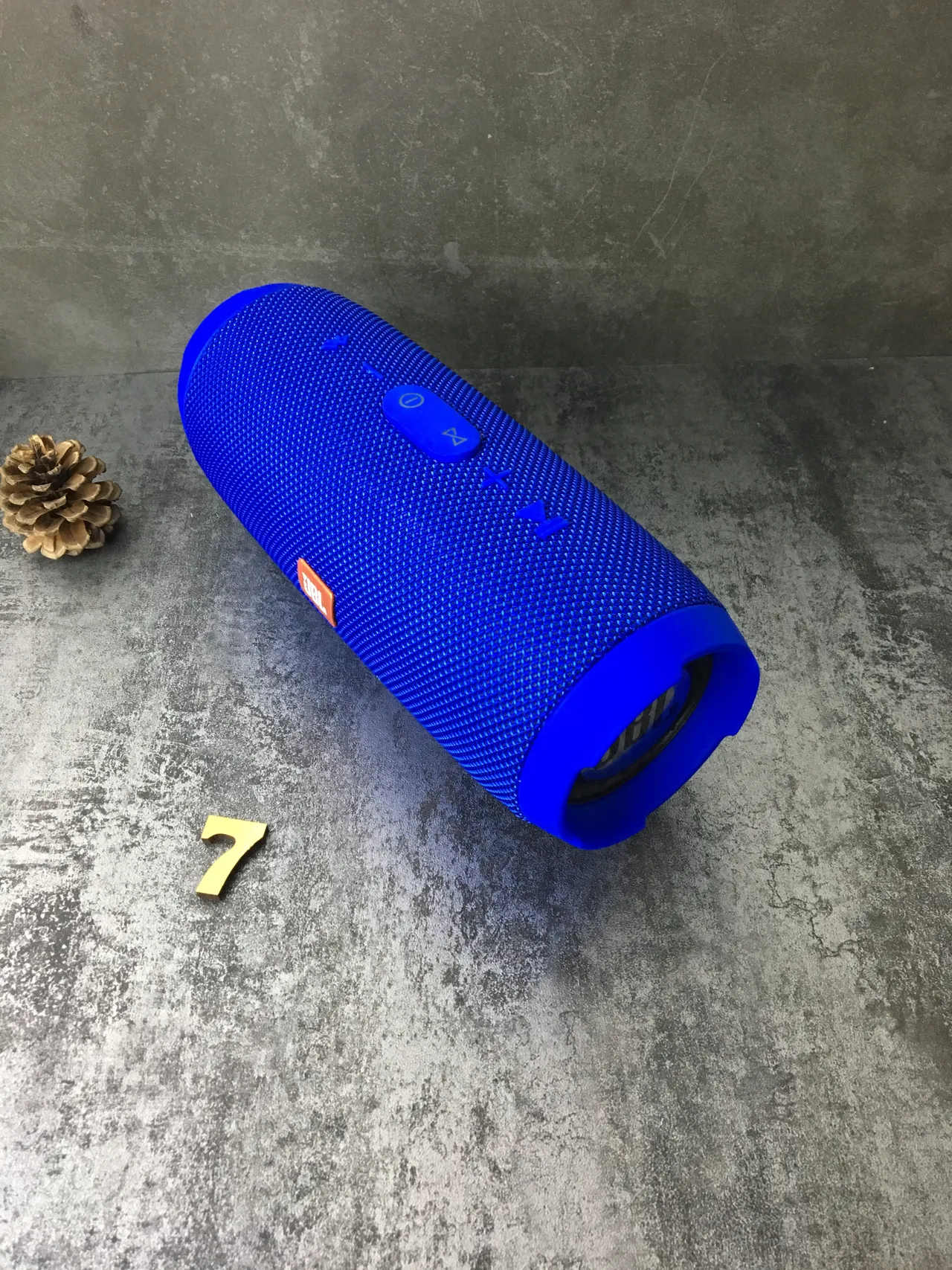 JBL Blue Orange Cylindrical Fabric-Grille Portable Speaker 7