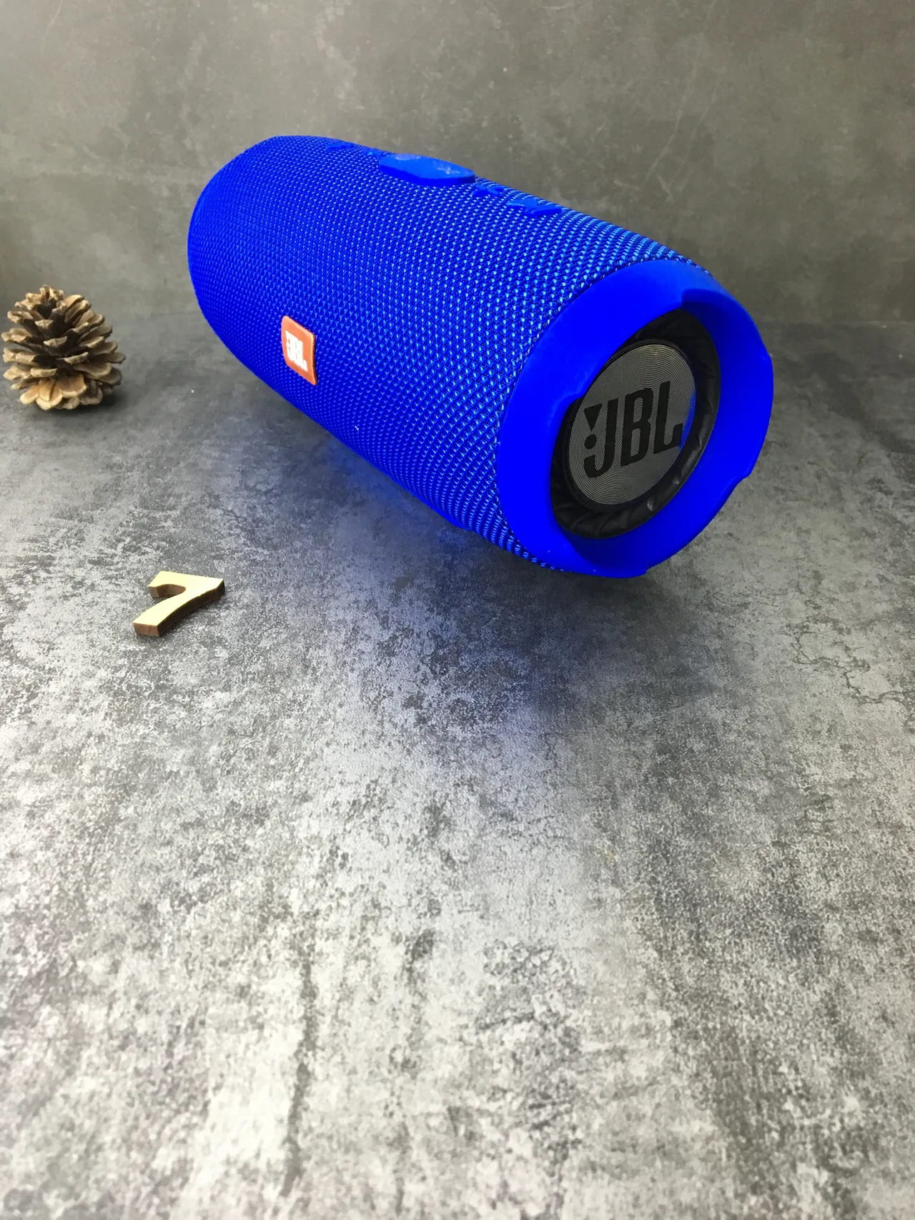 JBL Blue Orange Cylindrical Fabric-Grille Portable Speaker 8