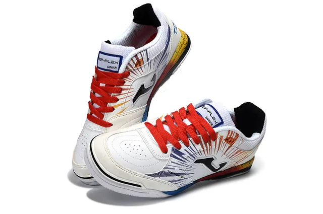 Joma Lex White Multicolor Low-Top Indoor Court Silhouette Radiating Sunburst Graphic Sneakers 3
