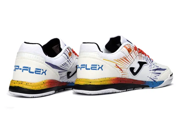 Joma Lex White Multicolor Low-Top Indoor Court Silhouette Radiating Sunburst Graphic Sneakers 7