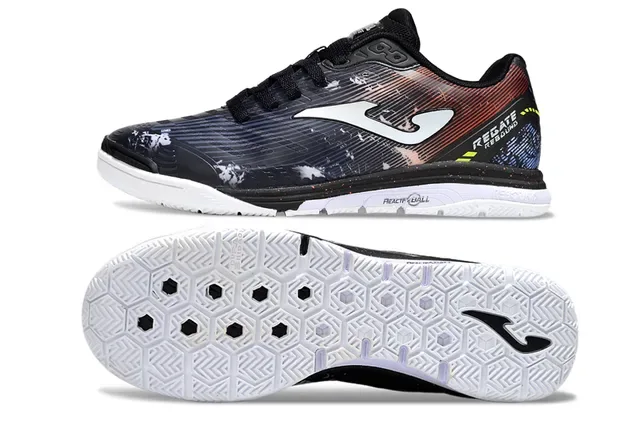 Joma Regate Rebound Noir Rouge Baskets Basses Tige Synthétique Maille 4