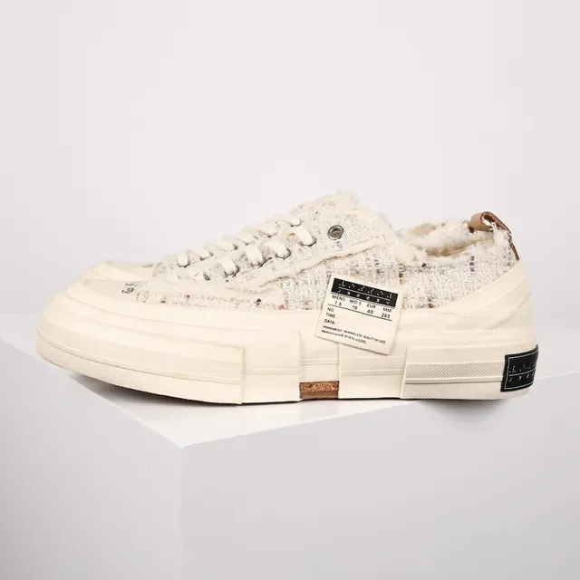 JW Anderson Tweed Platform Sneaker Cream Multicolor Lifestyle Sneakers 1