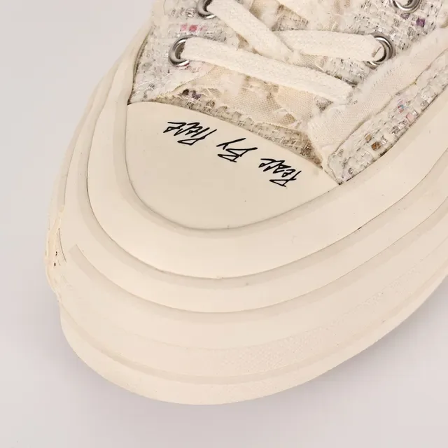 JW Anderson Tweed Platform Sneaker Cream Multicolor Lifestyle Sneakers 5