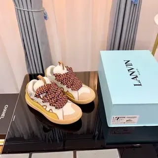 Lanvin Laceless Zigzag Strap White Yellow Lifestyle Sneakers