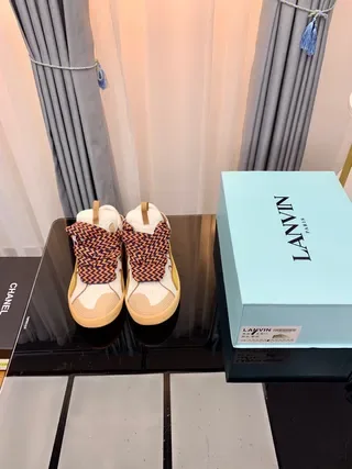 Lanvin Laceless Zigzag Strap White Yellow Lifestyle Sneakers 2