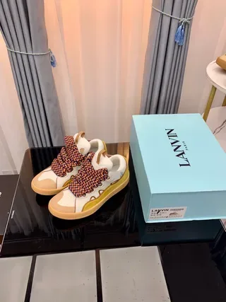 Lanvin Laceless Zigzag Strap White Yellow Lifestyle Sneakers 7