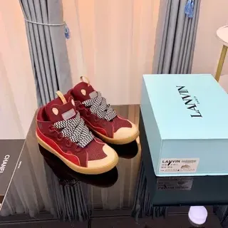 Lanvin Runner Red and Cream Lifestyle Sneakers
