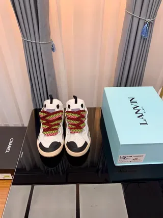 Lanvin White Multicolor Chunky Layered Sole Zigzag Laces Lifestyle Sneakers 2