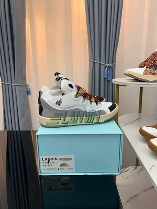 Lanvin White Multicolor Chunky Layered Sole Zigzag Laces Lifestyle Sneakers 4