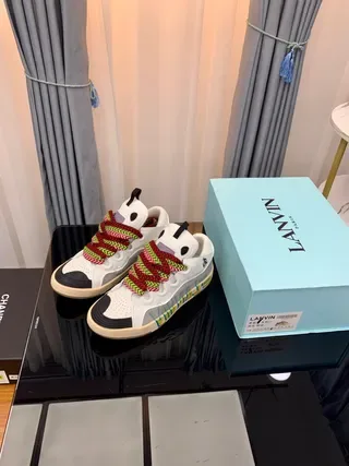 Lanvin White Multicolor Chunky Layered Sole Zigzag Laces Lifestyle Sneakers 6