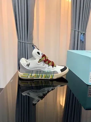 Lanvin White Multicolor Chunky Layered Sole Zigzag Laces Lifestyle Sneakers 7