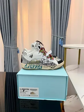 Lanvin White Multicolor High-Top Studded Lifestyle Sneakers 9