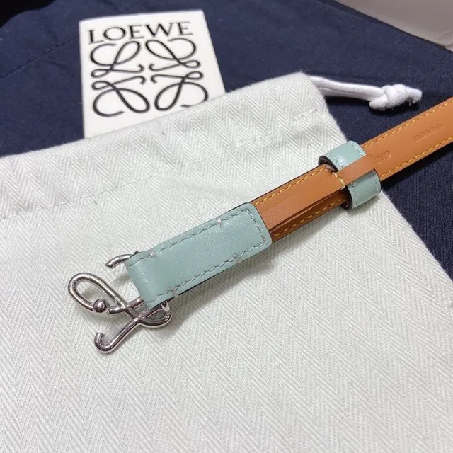 Loewe Anagram Belt Mint Green Leather Belt 6