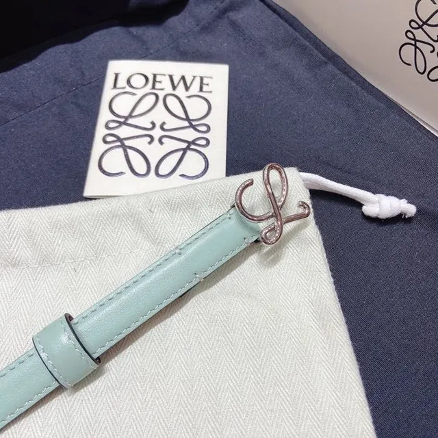 Loewe Anagram Belt Mint Green Leather Belt 7