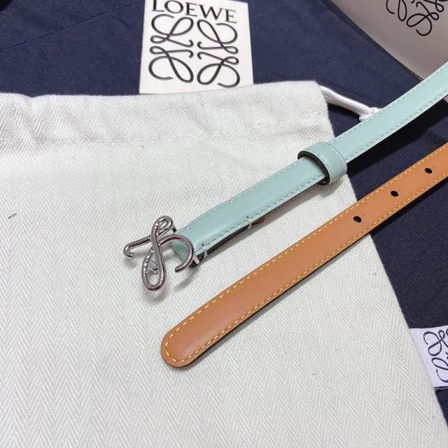 Loewe Anagram Belt Mint Green Leather Belt 9