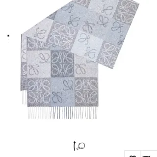 Loewe Anagram Monogram Gray Cashmere Scarf