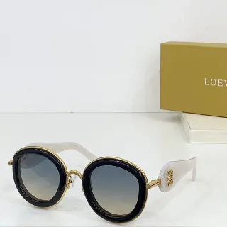 Loewe Anagram Gafas de sol redondas oversized negras y doradas