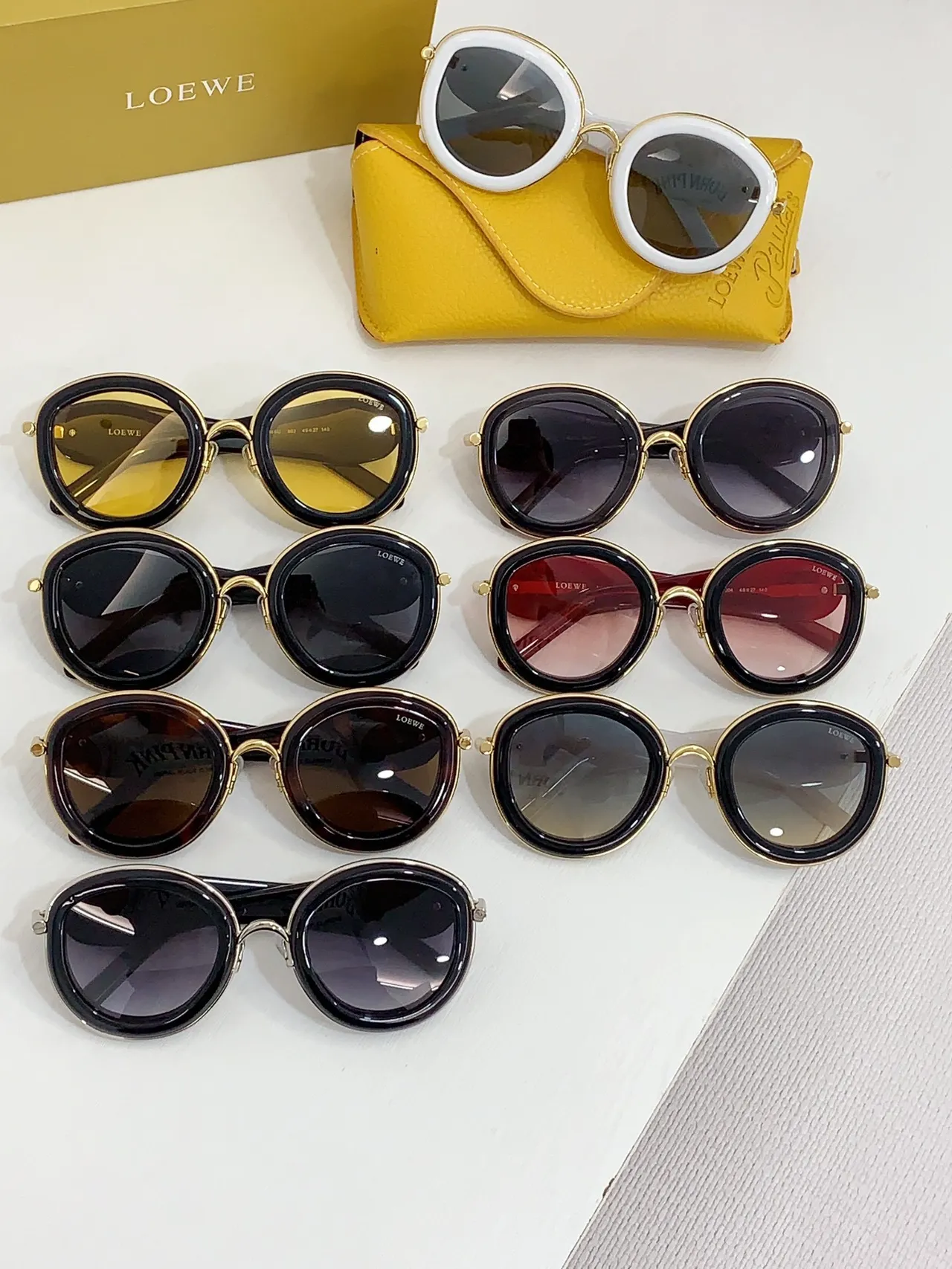Loewe Anagram Round Oversized Black and Gold Sunglasses 2