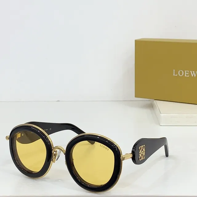 Loewe Anagram Round Oversized Black and Gold Sunglasses 3