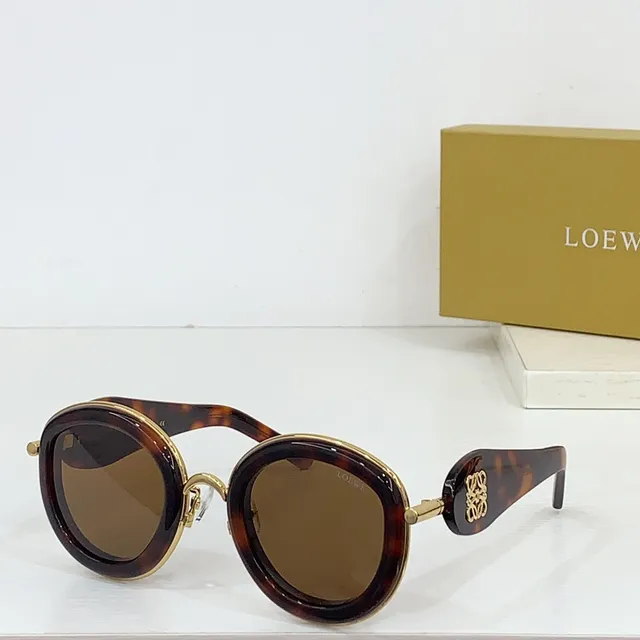 Loewe Anagram Round Oversized Black and Gold Sunglasses 5