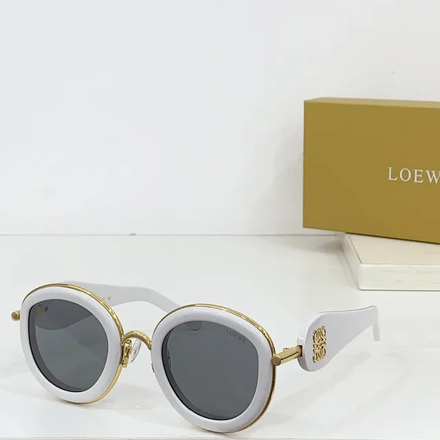 Loewe Anagram Round Oversized Black and Gold Sunglasses 6