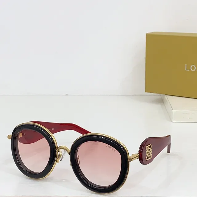 Loewe Anagram Round Oversized Black and Gold Sunglasses 9