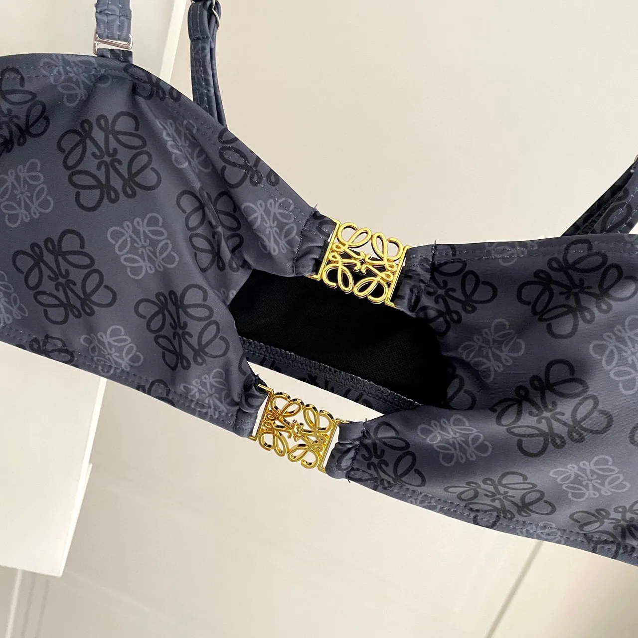 Loewe Navy Gold Monogrammed Nylon Anagram Hardware Swimwear 8