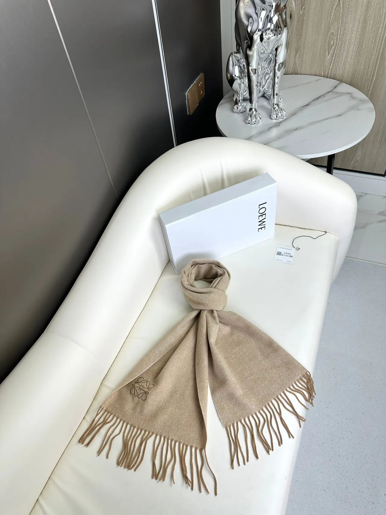 Loewe Reykjavik Noir Beige Cashmere écharpe 8