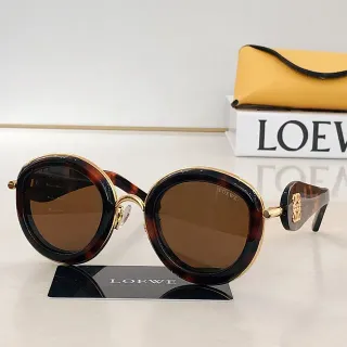Loeve Gafas de sol redondas de carey y tono dorado