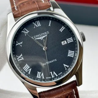 Longines Black Brown Classic Dress Roman Numeral Hour Markers Mechanical Watch