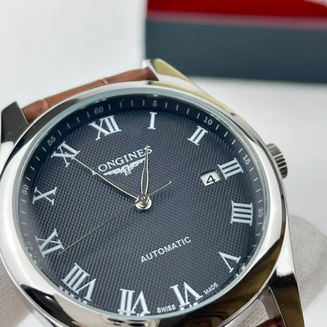 Longines Black Brown Classic Dress Roman Numeral Hour Markers Mechanical Watch 5