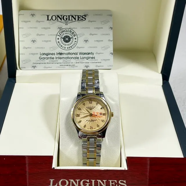 Longines Gold Silver Two-Tone Stainless Steel Diamond Hour Markers Quartz Watch 4
