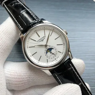 Longines Master Collection Moonphase Silver Case White Dial Mechanical Watch