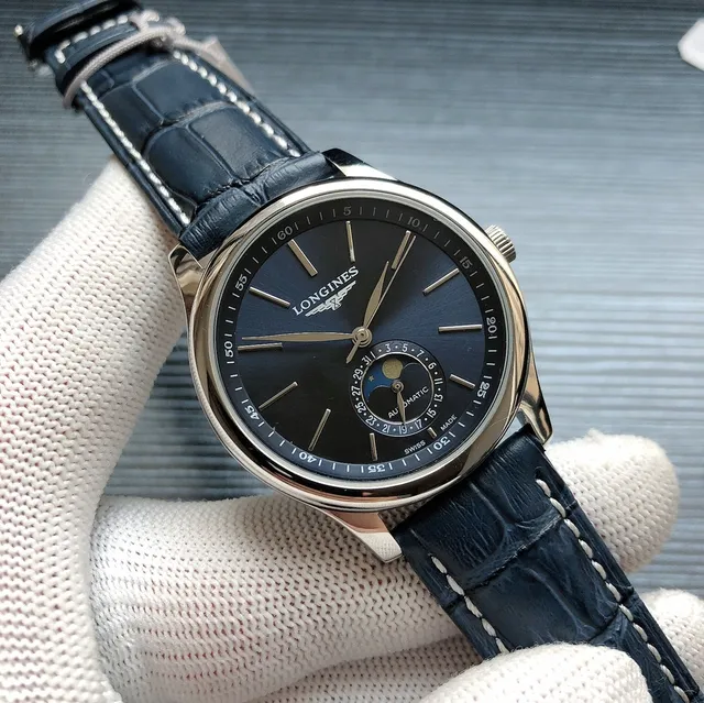 Longines Master Collection Moonphase Silver Case White Dial Mechanical Watch 9